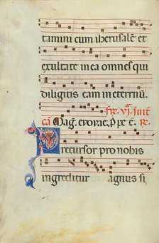 Decorated Initial P; Antiphonal, late 13th century. Creator: Unknown.