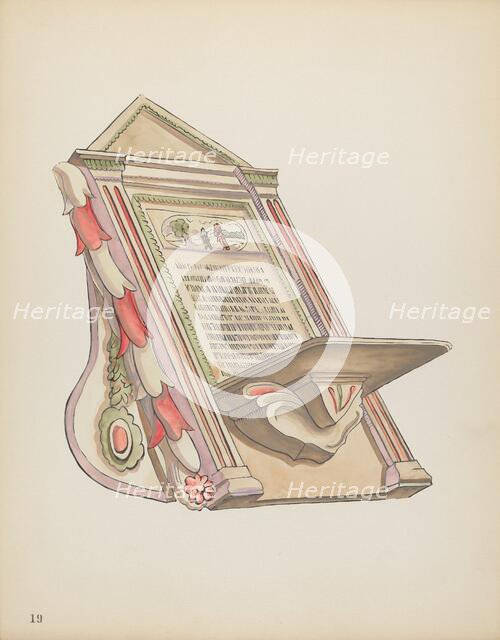 Plate 19: Reading Stand, Chimayo: From Portfolio "Spanish Colonial Designs of New Mexico", 1935/1942 Creator: Unknown.