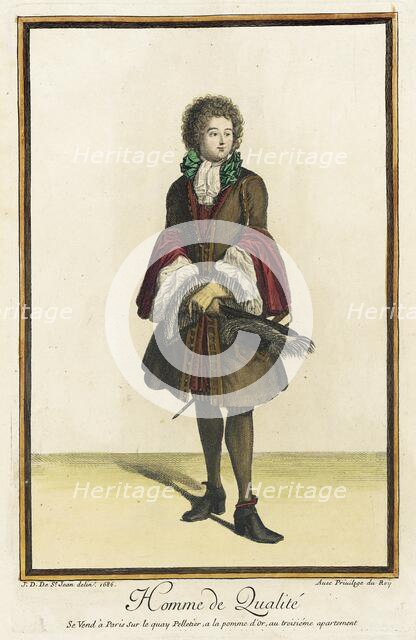 Recueil des modes de la cour de France, 'Homme de Qualité' (image 1 of 2), 1686. Creator: Jean de Dieu.
