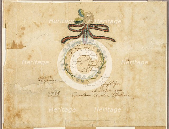 May the Hand of Providence Strew Flowers on the Path of Your Life (valentine), 1795. Creator: Carolina Amalia Schutler.