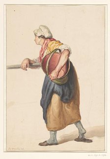 Standing woman with a bucket under her arm, 1790-1852. Creator: Pieter Christoffel Wonder.