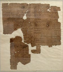 Papyrus Fragment, Coptic, 7th century. Creator: Unknown.