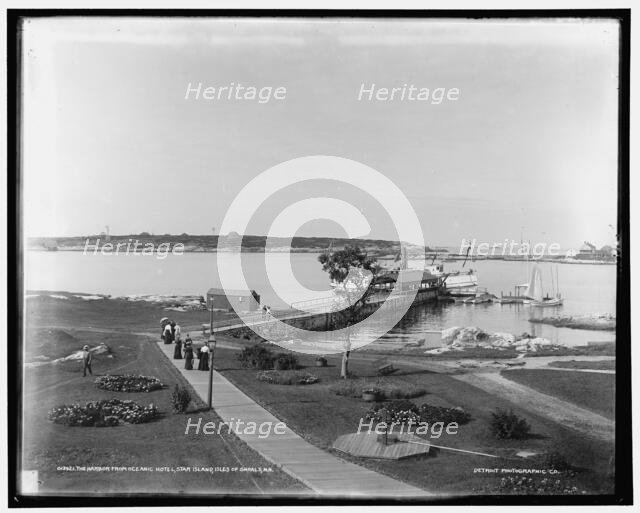 The Harbor from Oceanic Hotel, Star Island, Isles of Shoals, N.H., c1900. Creator: Unknown.
