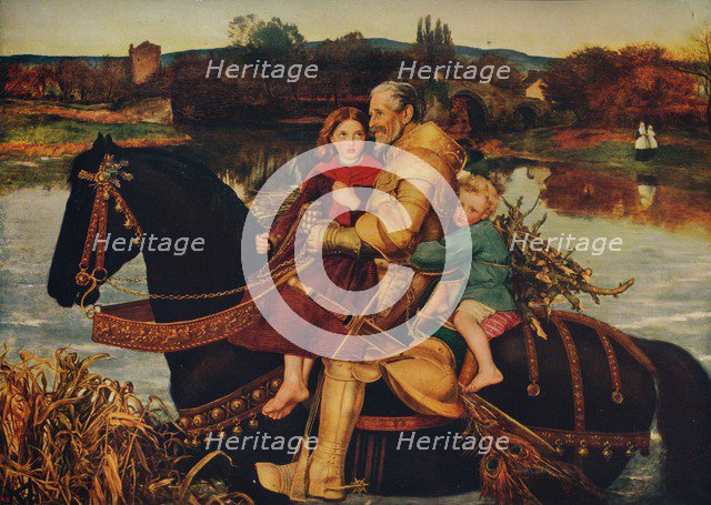 'Sir Isumbras at the Ford', 1857, (c1915). Artist: John Everett Millais.