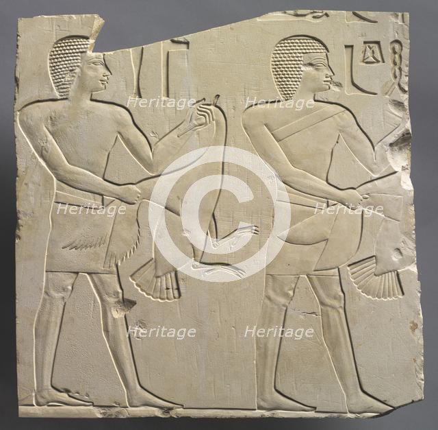 Prophet and Lector-Priest with Offerings of Live Geese, c. 667-647 BC. Creator: Unknown.