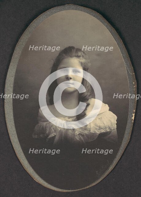 [Girl with White Off-the-Shoulder Dress], 1890s. Creator: Frederick Gutekunst.