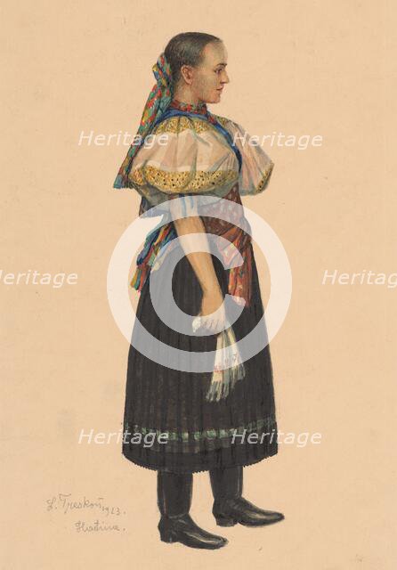 Study of a woman from Habina, 1923. Creator: Ladislav Treskon.