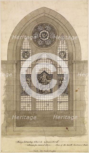 Design For Stained Glass - Kings Stanley Church, Gloucestershire, 1860-62. Creator: Philip Webb.