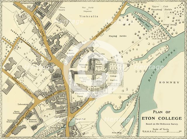 'Plan of Eton College', 1911. Creator: Unknown.