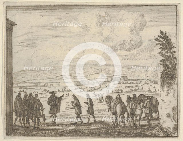 Francesco I d'Este Builds the Fortresses of Modena for the Security of his People, from L'..., 1659. Creator: Bartolomeo Fenice.