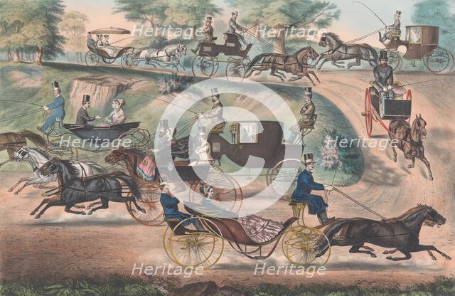 Fashionable "Turn-Outs" in Central Park, 1869. Creator: Currier and Ives.