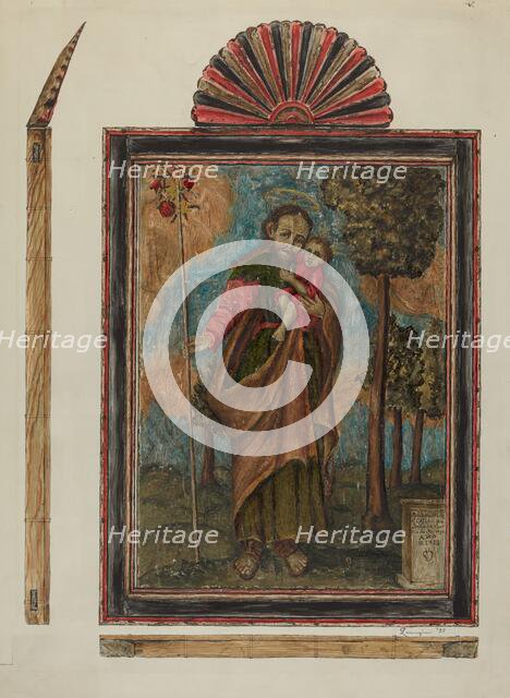 Retablo, 1938. Creator: Eldora P. Lorenzini.