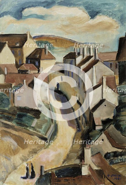 Street View in Semur, 1921. Creator: Yrjö Aleksander Ollila.