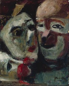 Naamioita (Masques de clowns), 1938. Creator: André Foy.