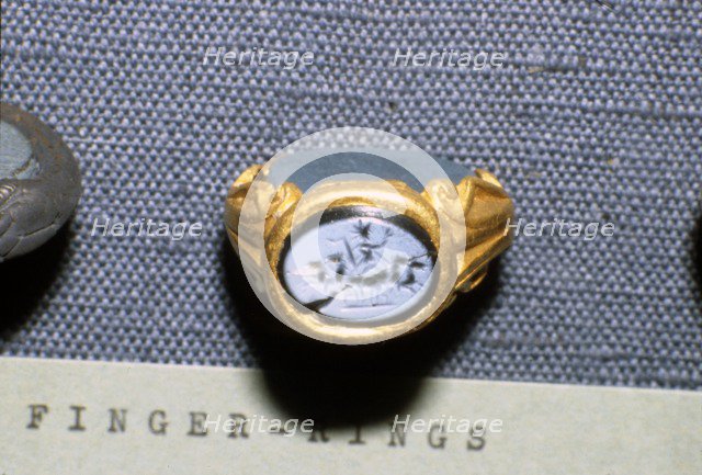Roman Finger-Ring with Helios driving a four-horse chariot, c3rd century. Artist: Unknown.
