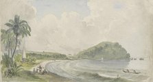 Tropical coastal landscape, 1845-1925. Creator: Julius Jacobus van de Sande Bakhuyzen.