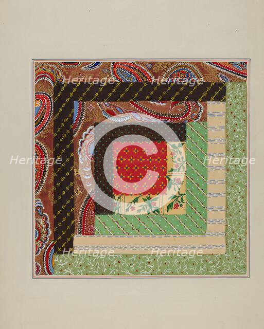 Log Cabin Quilt Square, 1935/1942. Creator: Cornelius Christoffels.