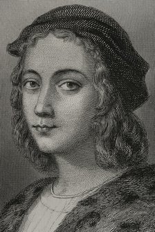 Raphael, (1483-1520), Italian Renaissance artist, 1856. Creator: Charles Geoffroy.