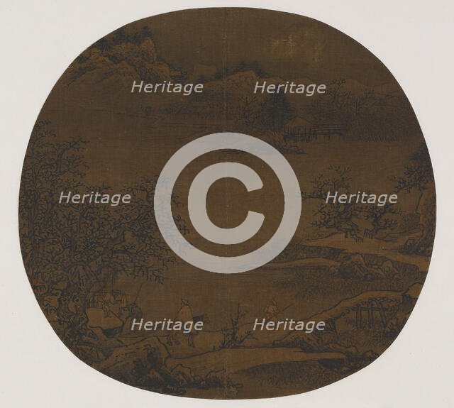 Awaiting a ferry after clearing snow, Yuan or Ming dynasty, 1279-1644. Creator: Unknown.