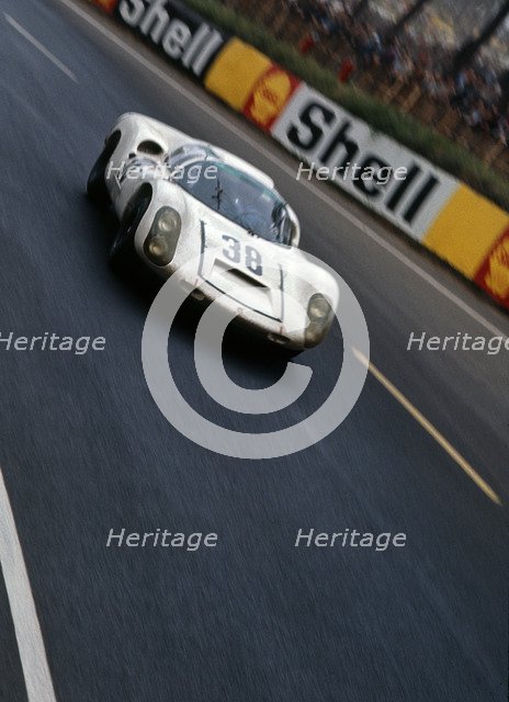 Porsche 910-6 driven by Stommelen - Neerpasch, 1967 Le Mans Artist: Unknown.