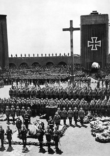 State funeral of President Paul von Hindenburg, Tannenberg, Germany, 1934. Artist: Unknown
