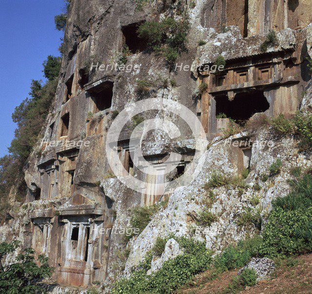 Rock-cut tombs in Telmessos Lykian, 4th century BC. Artist: Unknown