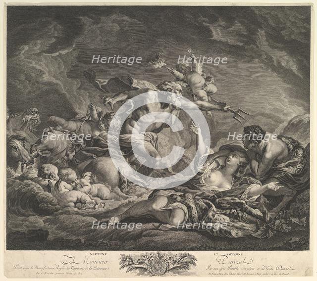 Neptune and Amymone, 18th century. Creator: Jean Claude Danzel.