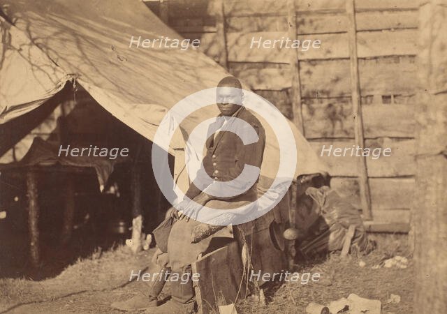 [Black Soldier in Camp], ca. 1863. Creator: Alexander Gardner.