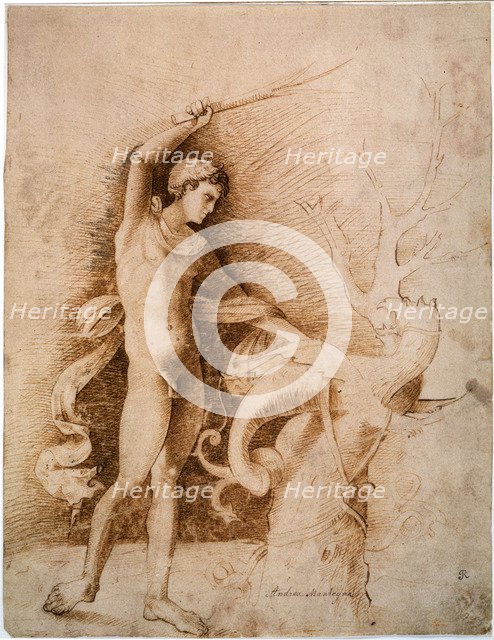 Young man Fighting the Dragon', late 15th century. Artist: Andrea Mantegna