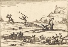 Shepherds Defending their Herds, 1628. Creator: Jacques Callot.