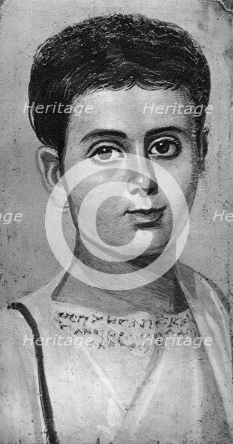 Portrait of a young boy, Al-Fayyum, Egypt, 2nd century (1936). Artist: Unknown