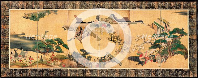 Scenes from The tale of Genji (Genji monogatari), 17th century. Artist: Anonymous  