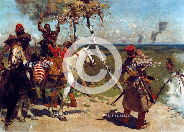 On the border guard of Muscovy. Artist: Ivanov, Sergei Vasilyevich (1864-1910)