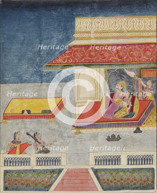 Prince and princess with attendant and musicians, c1800. Artist: Unknown.