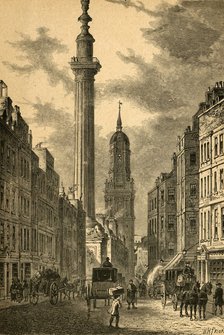 'The Monument and the Church of St. Magnus, about 1800', (1897). Creator: Unknown.
