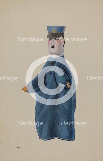 Hand Puppet - Policeman, c. 1936. Creator: Elmer Weise.