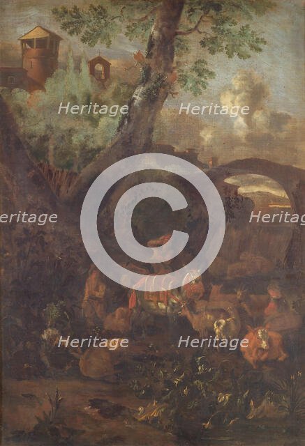 Landscape with Mules and Goats, 1772-1871. Creator: Monogrammist I.L..