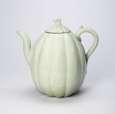 Melon-Shaped Ewer with Stylized Flowers, Korea, Goryeo dynasty (918-1392), 12th century. Creator: Unknown.