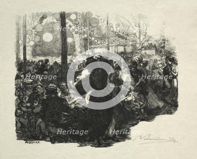 14 Juillet, Rue de Belleville, 10 heures. Creator: Auguste Louis Lepère (French, 1849-1918).