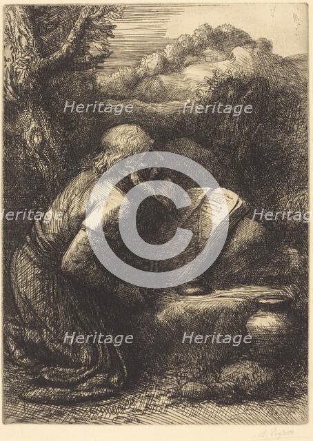 Saint Jerome, 2nd plate. Creator: Alphonse Legros.