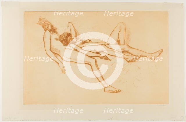 Two Nude Models, 1902. Creator: Theophile Alexandre Steinlen.
