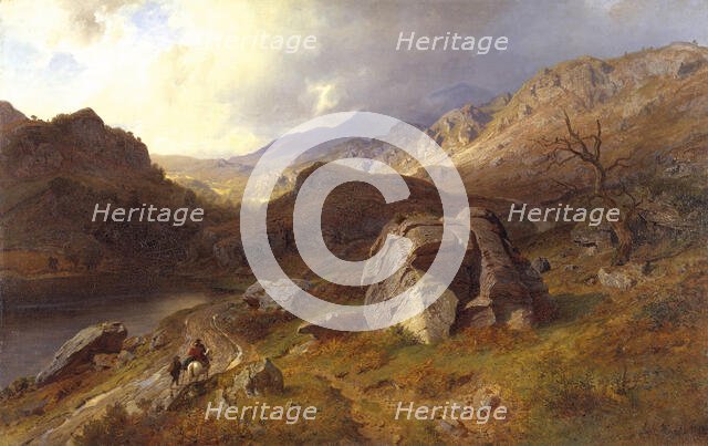 Lledr Valley in Wales, 1864. Creator: Hans Gude.