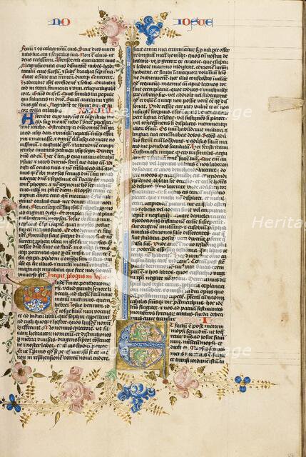 Decorated Initial T: Decorated Initial E; Bible, about 1450. Creator: Circle of Stefan Lochner.