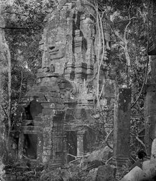 A tower at Nakhon Thom [Angkor Thom], Cambodia, 1866. Creator: John Thomson.