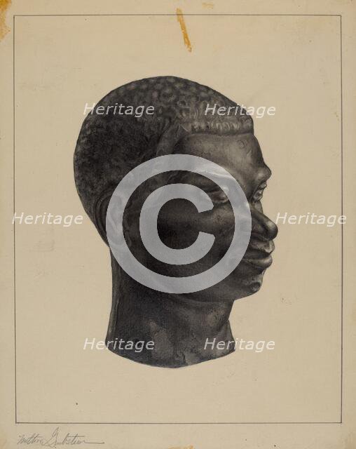 Head (Top of Hitching Post), c. 1937. Creator: Milton Grubstein.