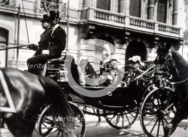 José de la Cruz Porfirio Díaz Mori (1830-1915), Mexican military, president of Mexico, accompanie…