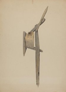 Wooden Plow, c. 1940. Creator: Orville Skaren.