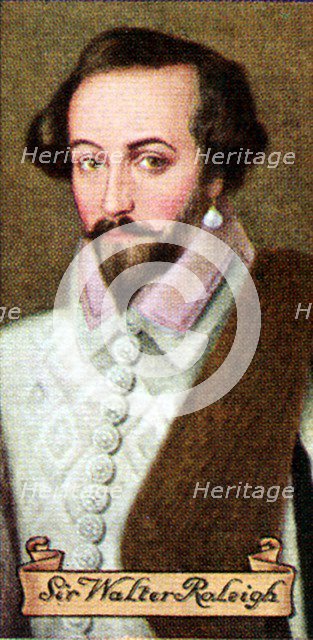 Sir Walter Raleigh, taken from a series of cigarette cards, 1935. Artist: Unknown