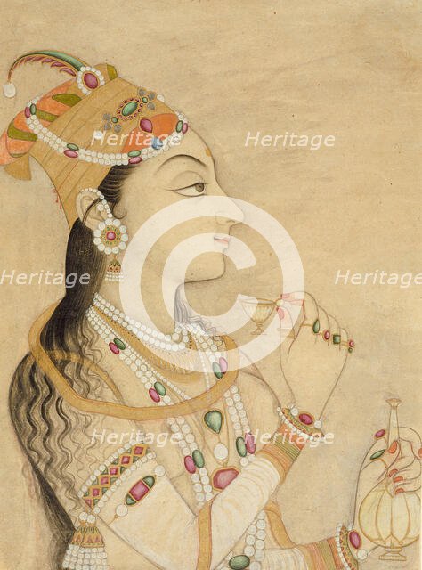 Idealized Portrait of the Mughal Empress Nur Jahan (1577-1645)?, between c1725 and c1750. Creator: Unknown.