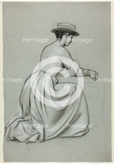 Kneeling Woman with Straw Hat, n.d. Creator: Henry Stacy Marks.